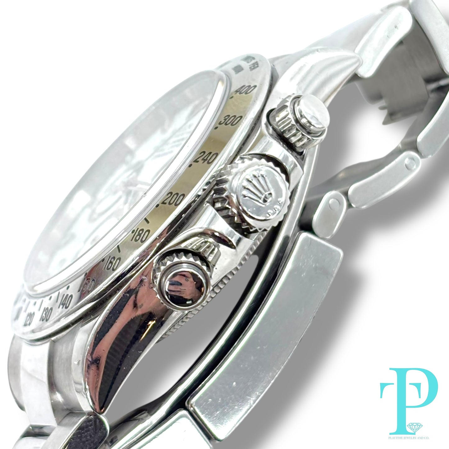 40MM ROLEX DAYTONA / STAINLESS STEEL / WHITE AND SILVER DIAL / OYSTER BRACELET / CHRONOGRAPH / AUTOMATIC MOVEMENT / REF.116520
