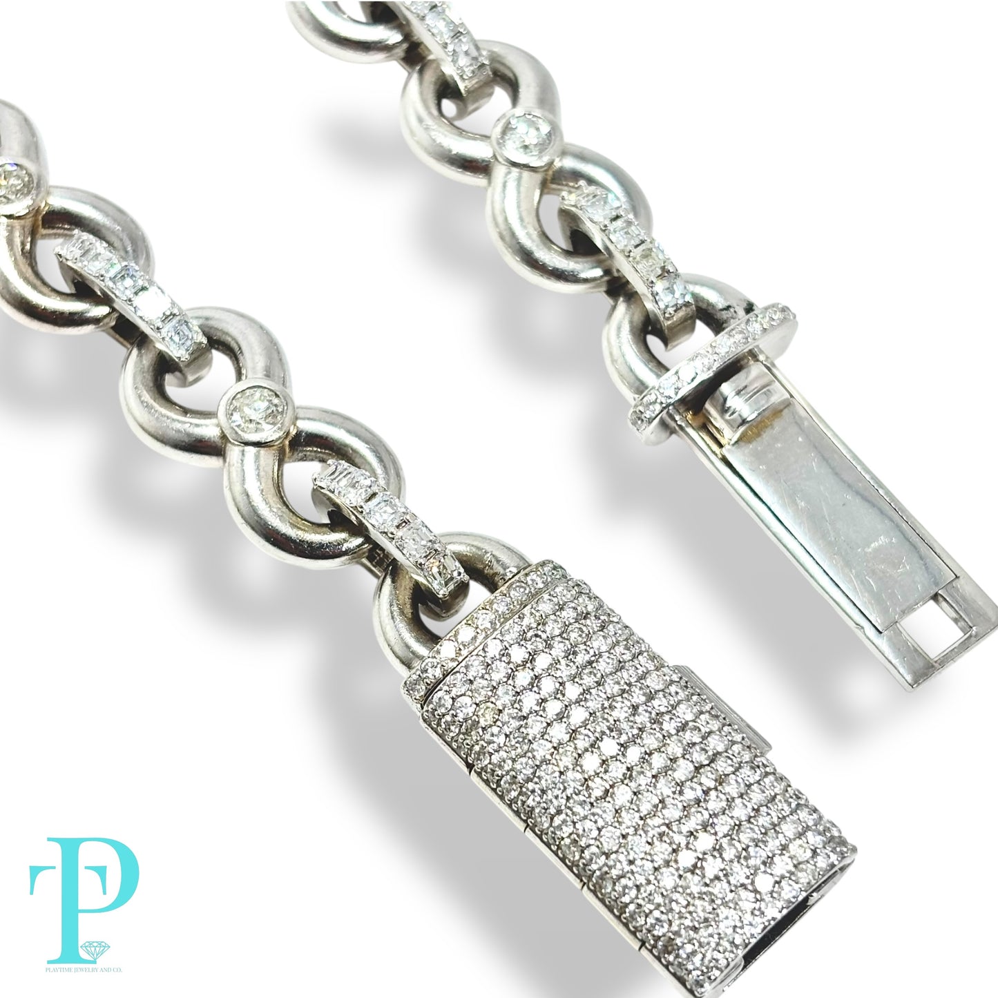 14KT WHITE GOLD / 166.0g 22” 15MM 17.56CTW DIAMOND / INFINITY LINK CHAIN
