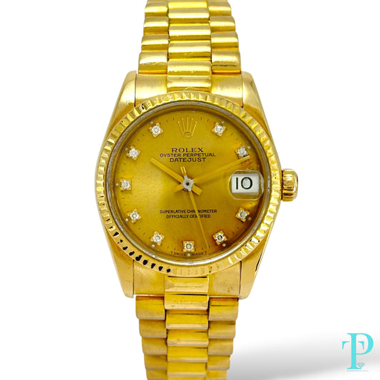 31MM ROLEX DATEJUST Ref.68278 18KT GOLD LADIES WATCH
