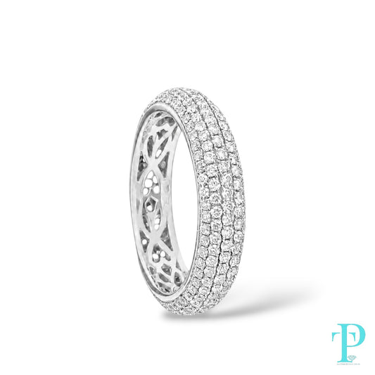 18KT WHITE GOLD 2.25CTW PAVE ETERNITY DIAMOND WEDDING BAND