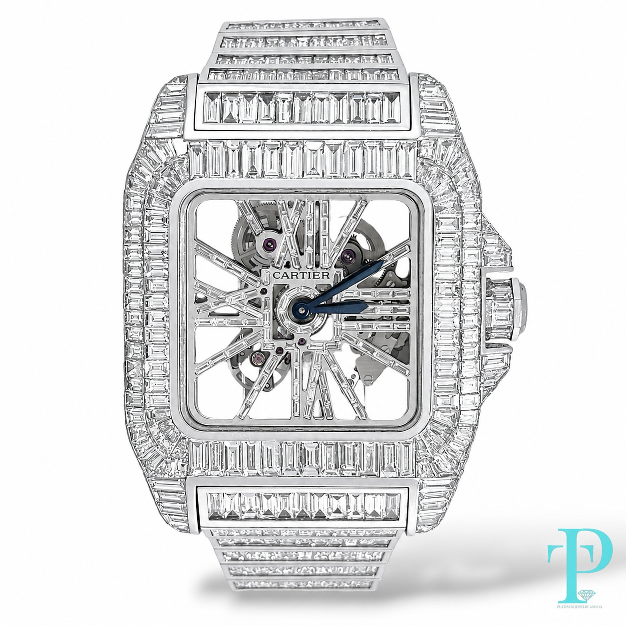 44MM CARTIER SANTOS 100 BAGUETTE CHANDELIER 61.00CTW VVS-1