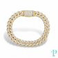 10MM 10KT YELLOW GOLD 24CTW NATURAL DIAMOND CUBAN LINK BRACELET