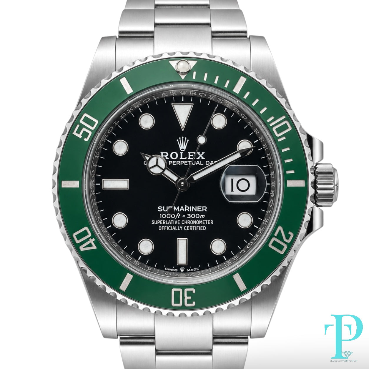 Pre-Owned 41MM BLACK DIAL SUBMARINER REF.126610LV GREEN BEZEL