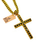 SOLID 14KT NATURAL BLACK DIAMOND CROSS PENDANT