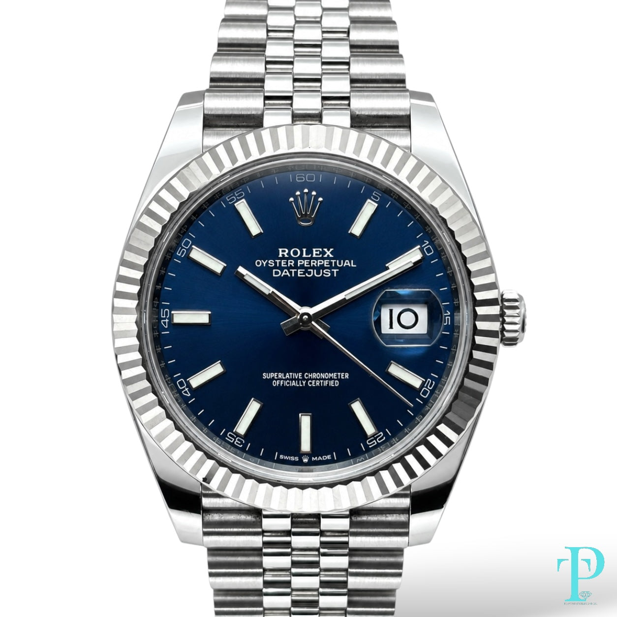 PRE-OWNED 41MM ROLEX DATEJUST REF.126334 18KT GOLD BEZEL & JUBILEE BRACELET