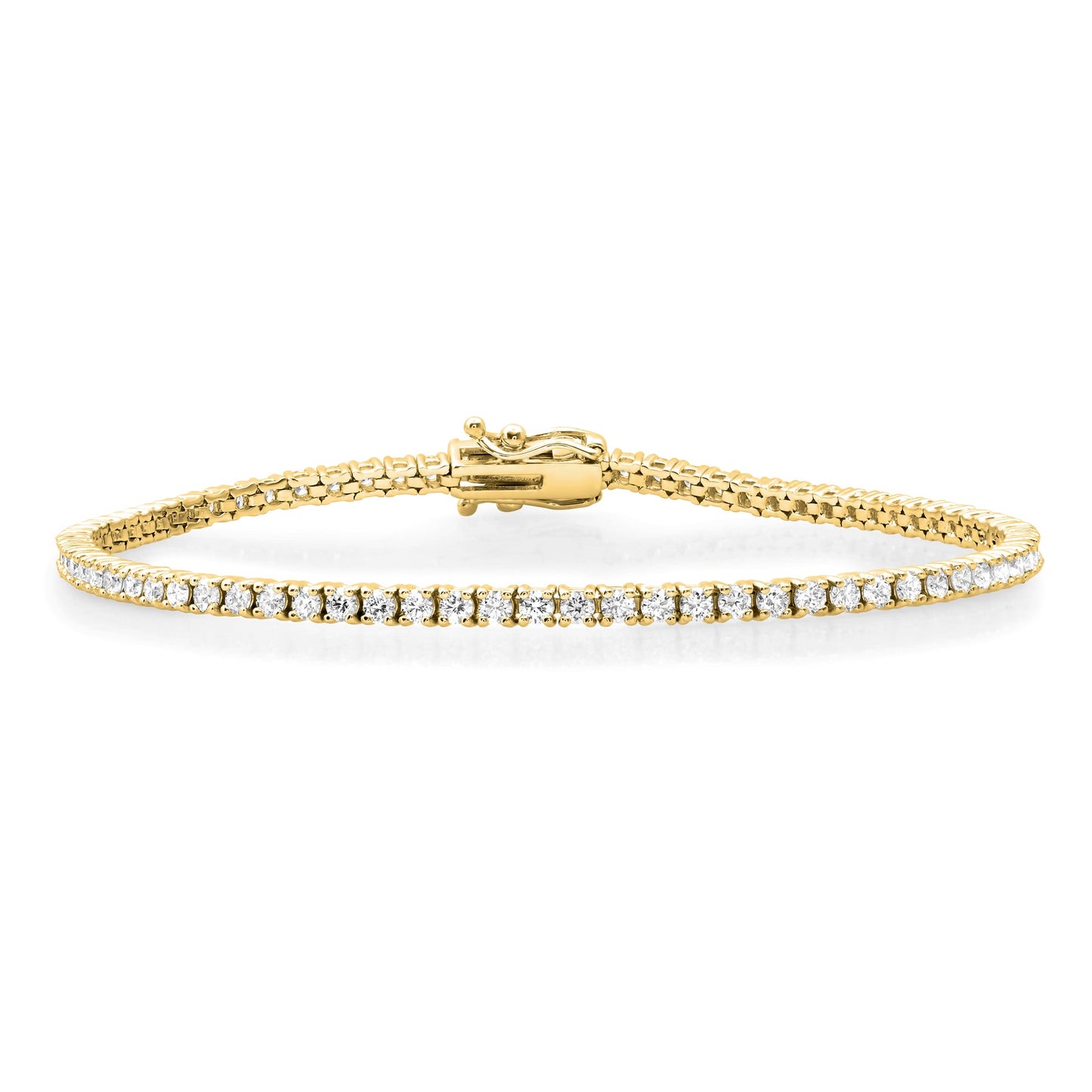 2.0MM 3-POINTER 14KT TENNIS BRACELET 8”