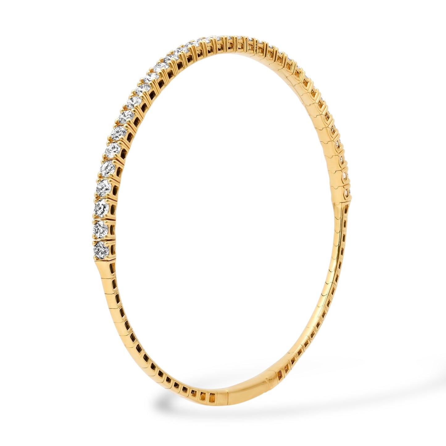 2.3MM 5-POINTER HALF DIAMOND FLEX BANGLE BRACELET