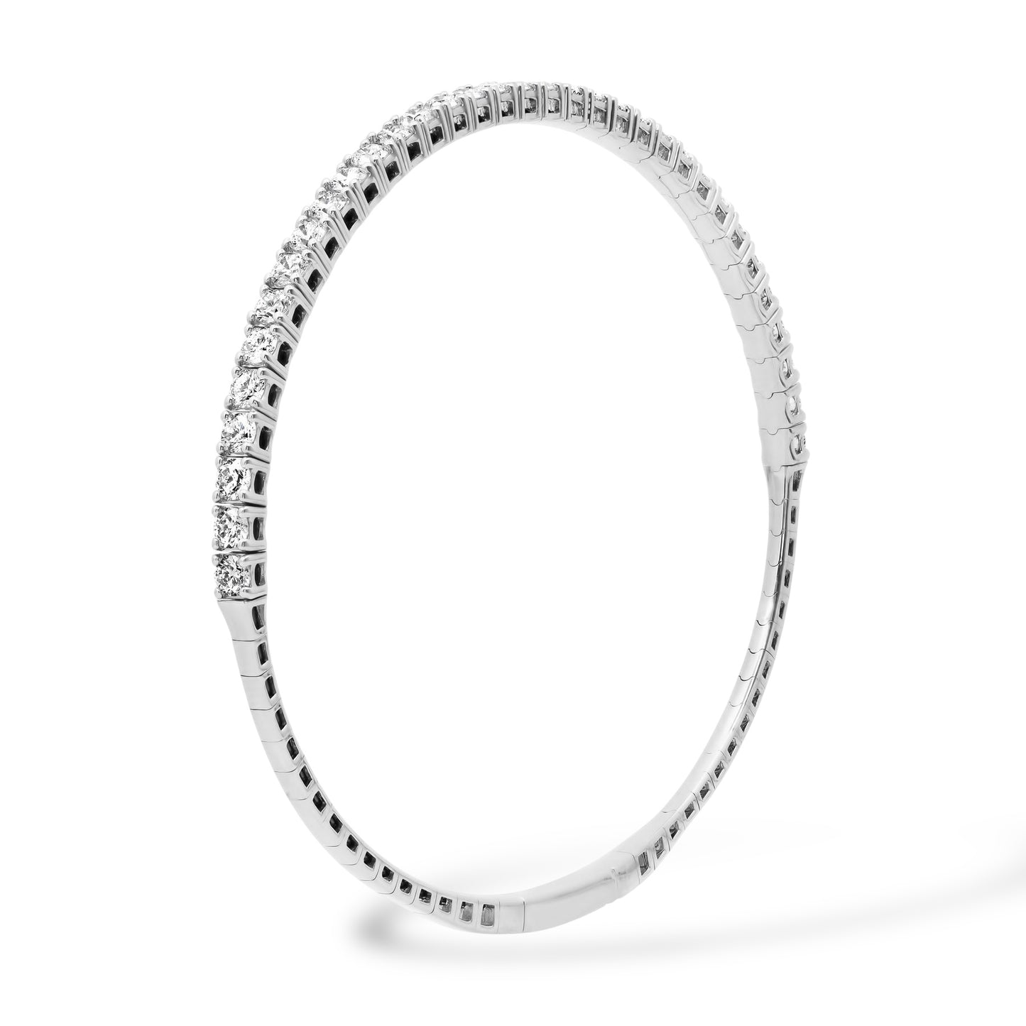 2.3MM 5-POINTER HALF DIAMOND FLEX BANGLE BRACELET