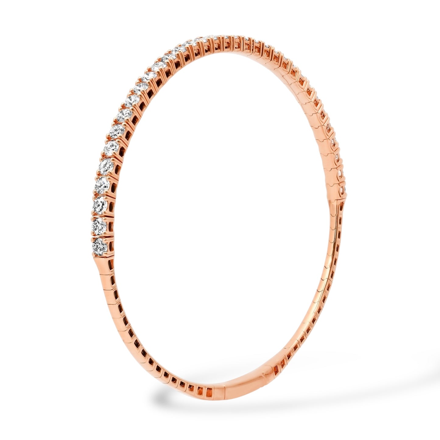 2.3MM 5-POINTER HALF DIAMOND FLEX BANGLE BRACELET