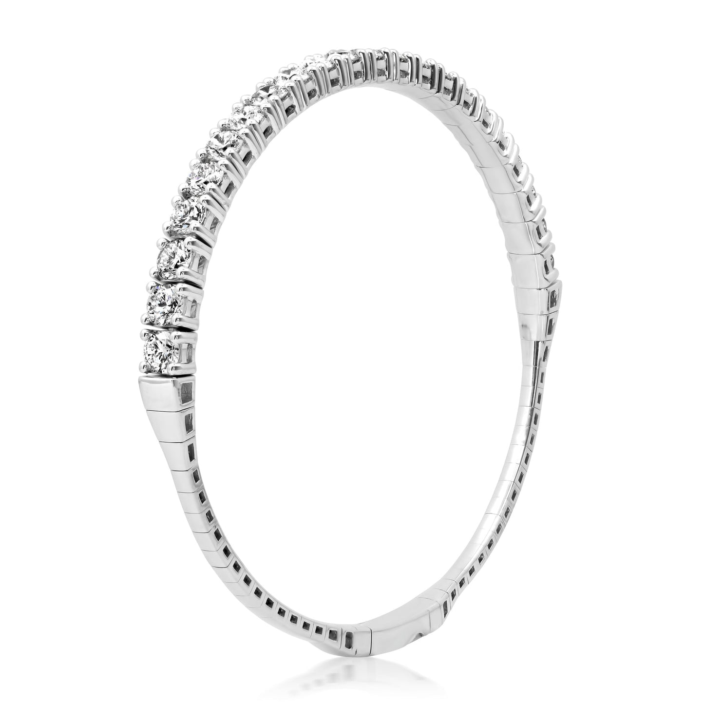 3.8MM 20-POINTER HALF DIAMOND FLEX BANGLE BRACELET