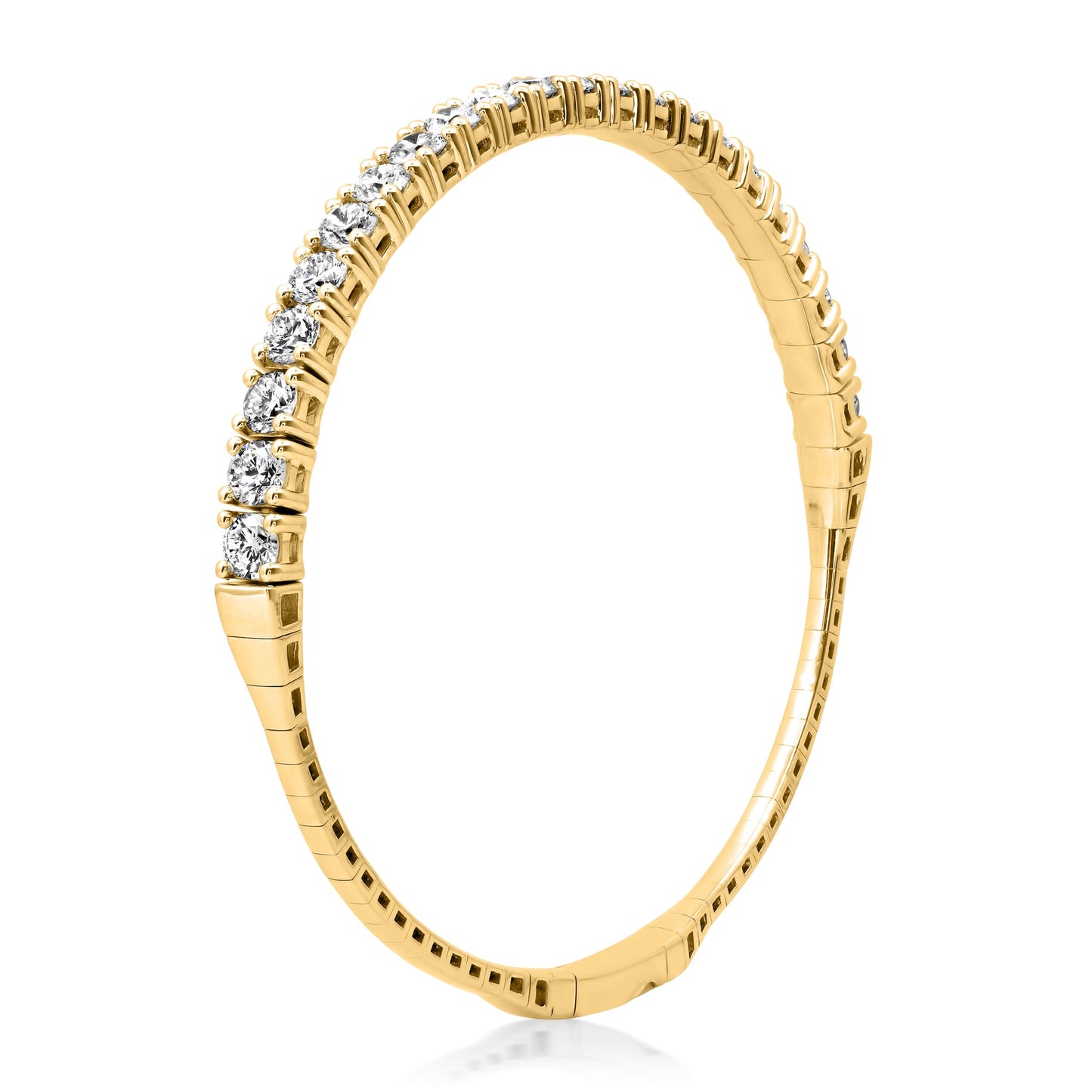 3.8MM 20-POINTER HALF DIAMOND FLEX BANGLE BRACELET