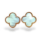 14KT GOLD CLOVER EARRINGS M.O.P ROSE GOLD