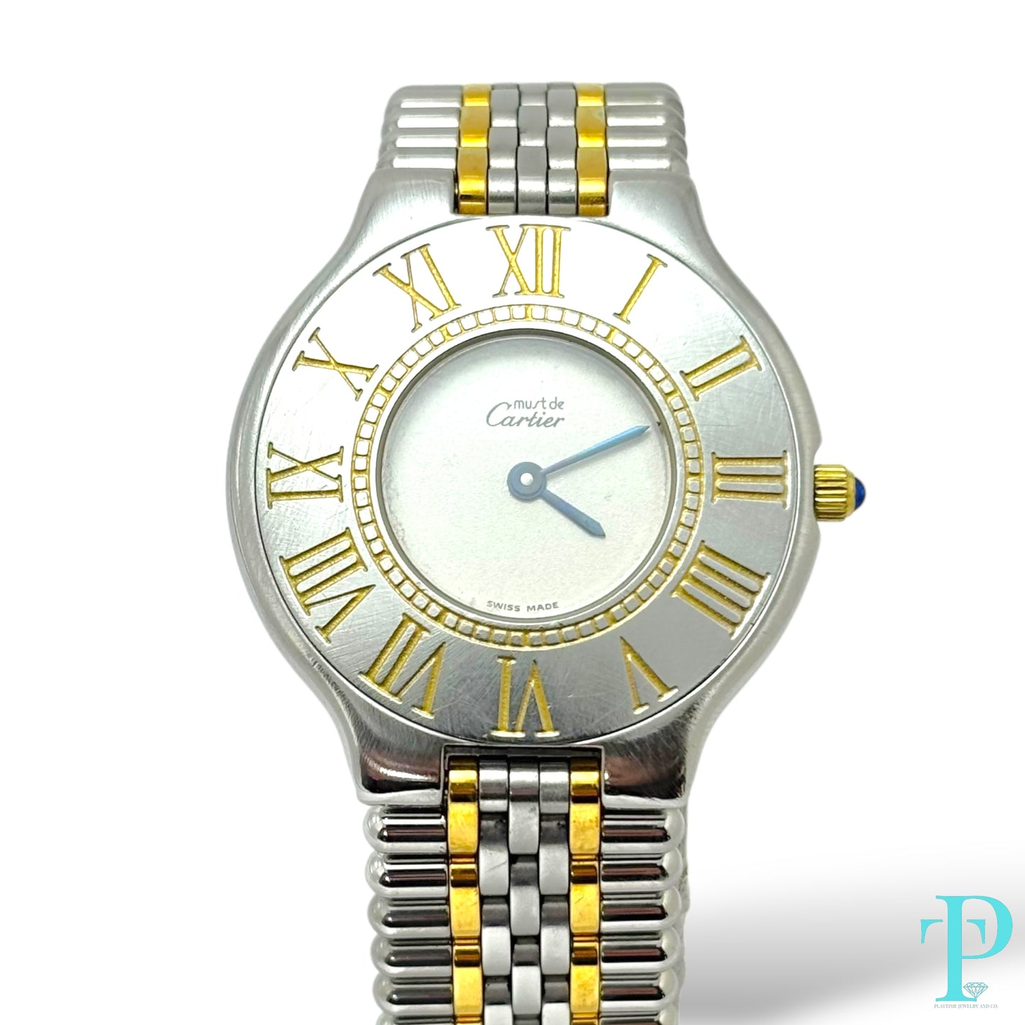 28MM CARTIER “Must 21” / STEEL & GOLD PLATE / QUARTZ MOVEMENT