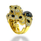 VINTAGE PANTHERA .925 STERLING ESTATE RING
