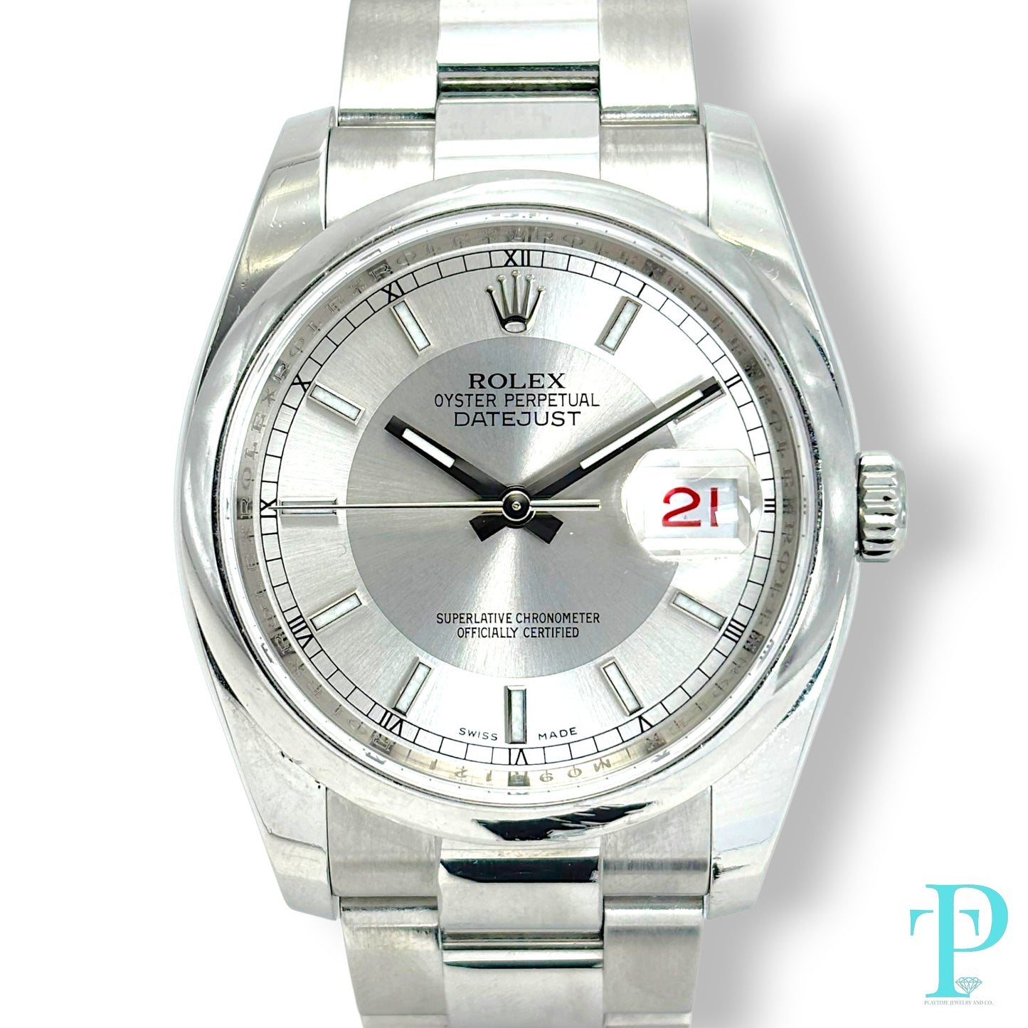 36MM ROLEX DATEJUST “TUXEDO DIAL” Ref.116200 MENS WATCH
