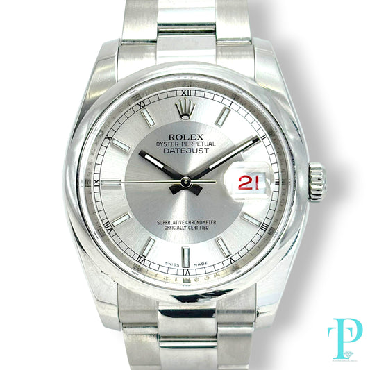 36MM ROLEX DATEJUST “TUXEDO DIAL” Ref.116200 MENS WATCH
