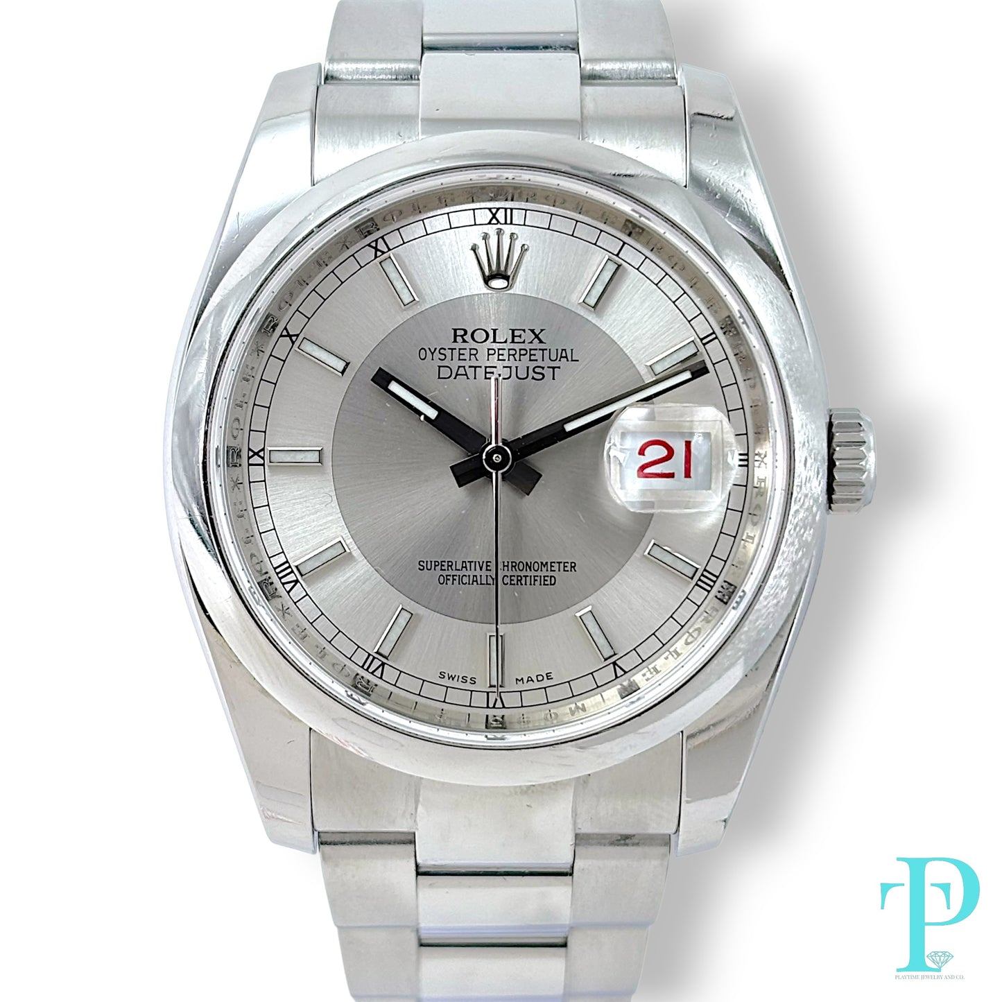 36MM ROLEX DATEJUST “TUXEDO DIAL” Ref.116200 MENS WATCH