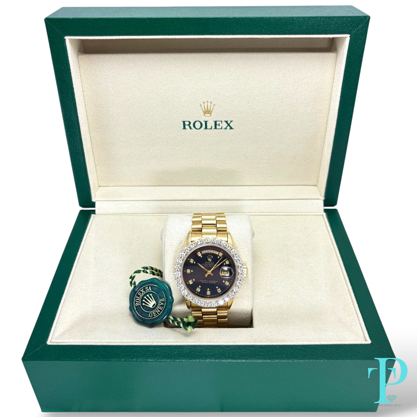 36MM ROLEX DAY-DATE 18KT GOLD MENS WATCH Ref.18038