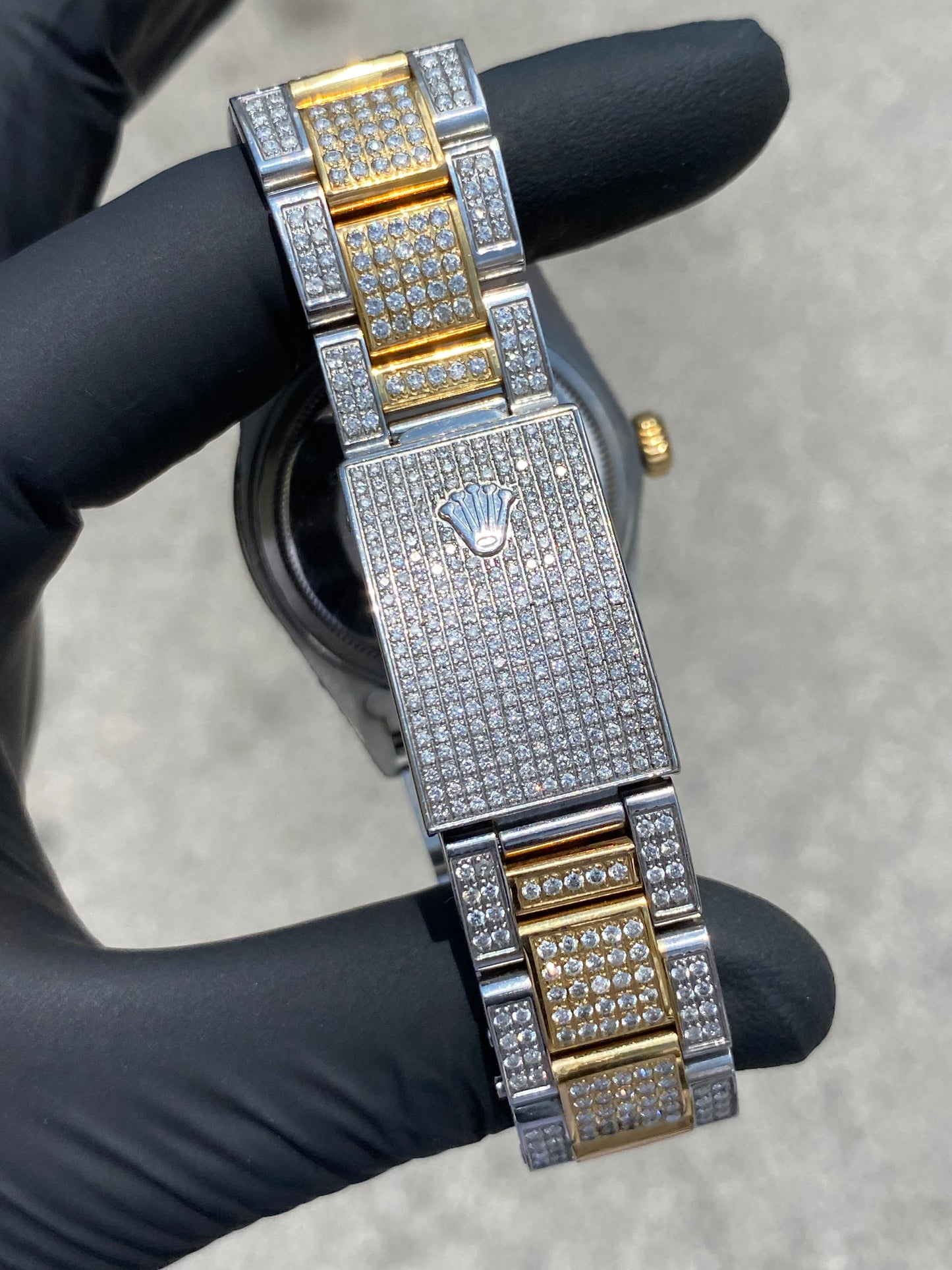 ROLEX DATEJUST 36MM YELLOW TWO-TONE, ROMAN DIAL & DOUBLE ROW BEZEL BUSTDOWN