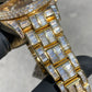 ROLEX SKY-DWELLER 42MM FULL VVS-1 BAGUETTE “CHANDELIER” BUSTDOWN 30CTW. NATURAL DIAMONDS