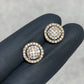 14KT YELLOW GOLD “LARGE” VVS-1 DIAMOND CLUSTERS 1.80CTW EARRINGS