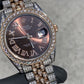 ROLEX DATEJUST 41MM VVS-1 ROSE GOLD TWO-TONE CHOCOLATE ROMAN DIAMOND DIAL