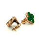 14KT GOLD AND MALACHITE CLOVER EARRINGS