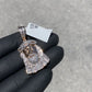 SOLID 14KT GOLD BAGUETTE AND ROUND VVS-1 DIAMOND JESUS PENDANT